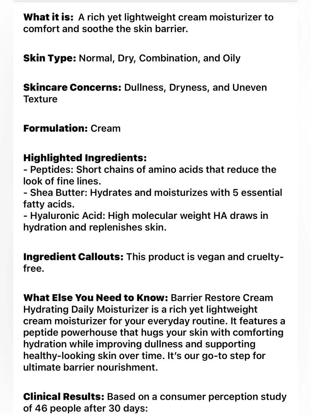 rhode Barrier Restore Cream Comforting Daily Moisturizer 1.7